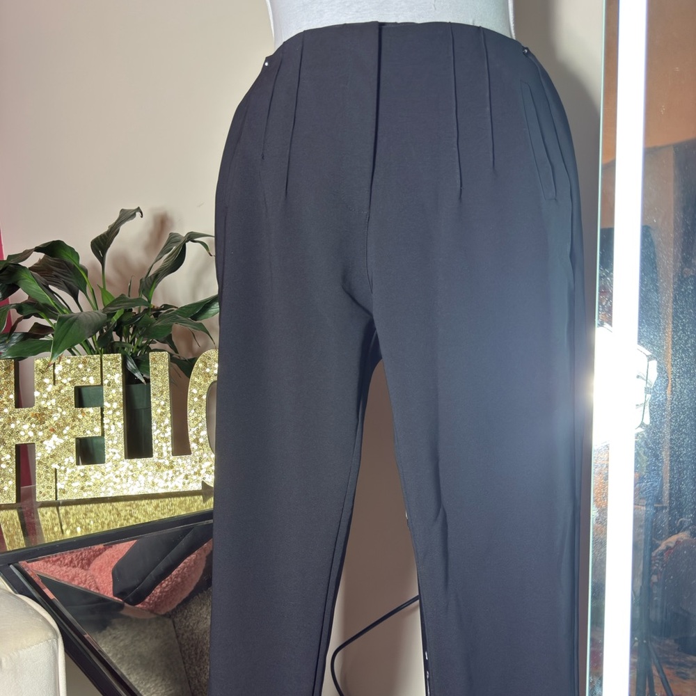 Black High-Waisted Ankle Trousers